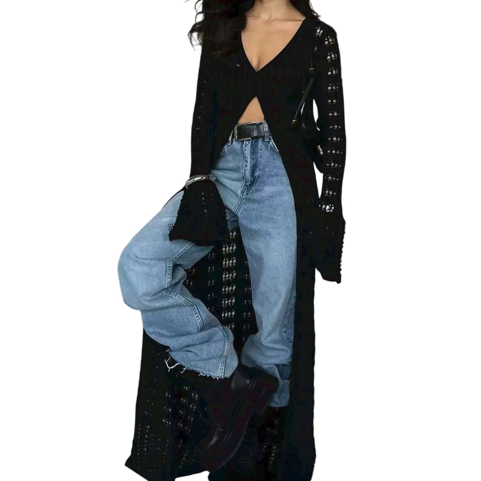 Button-Up Long Cardigan